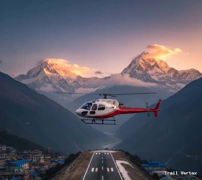 Skip the 5-hour drive to Ramechhap. Book a 40-minute direct helicopter from Kathmandu to Lukla. Updated 2026 prices for shared and private seats.
